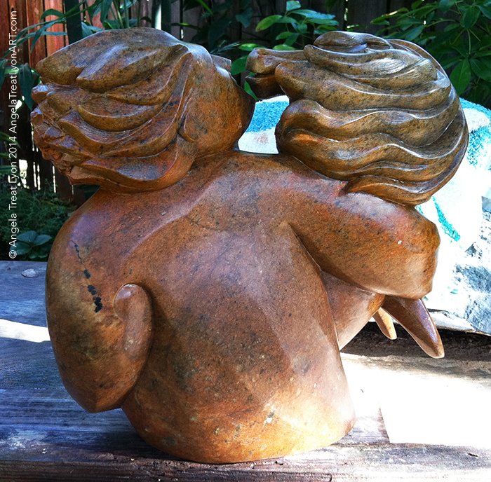 We Two - Brown California Soapstone - 12" x 12" x 6" - Available $2795