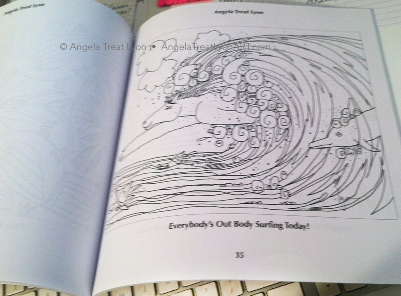 Inside one of the coloring booksEach coloring book page has a blank back to avoid ink bleed-through