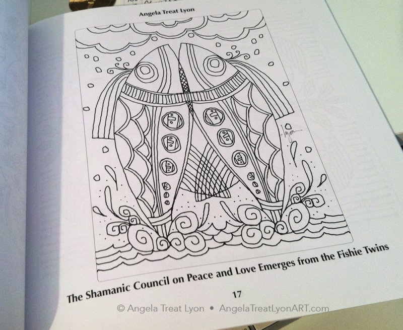 Inside one of the coloring booksEach coloring book page has a blank back to avoid ink bleed-through